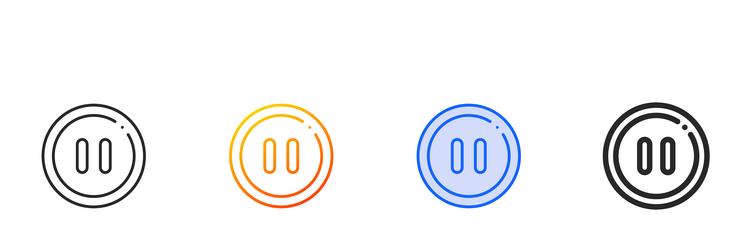 pause button iconthin linear gradient blue stroke vector image