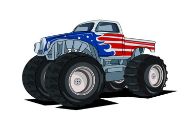 38 american classic monster truck vector