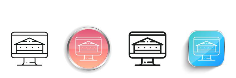 banking icon thin linear regular and button style vector image