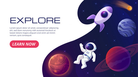 Explore space banner concept vector