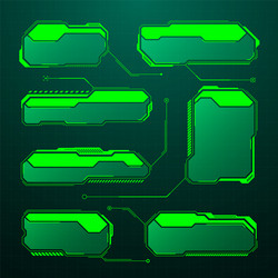 Green futuristic hud ui elements sci-fi user Vector Image