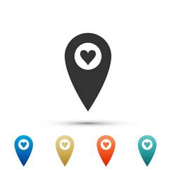 map pointer with heart icon isolated on white vector image