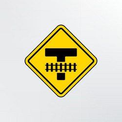 warning traffic railroad crossing icon vector