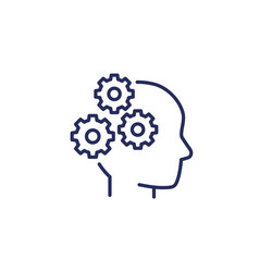 Creativity and thinking line icon on white vector