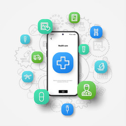 Digital Healthcare Support Icons vector image