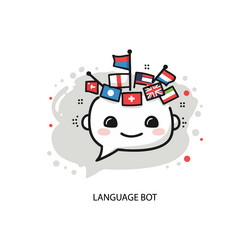 language bot with multiple international flags vector image