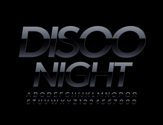 Stylish logo disco night chic black font vector