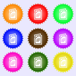 Text file icon sign a set of nine different vector