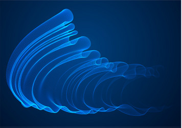 3d magic particles mesh array over dark vector image