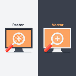 difference between and raster format vector image