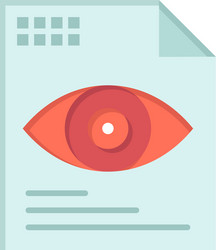 file text eye computing flat color icon vector image