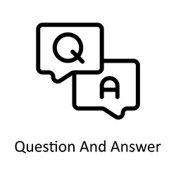 question and answer outline icons simple s vector