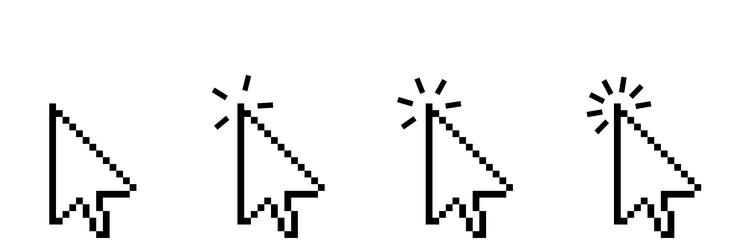 click cursor icon computer mouse pointer arrow vector image