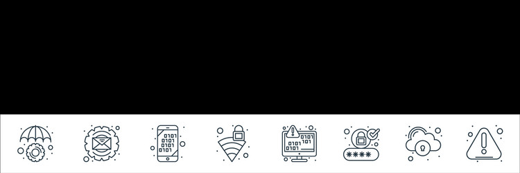 web security line icons linear set quality vector image