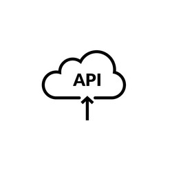 Api cloud integration icon data process flat vector