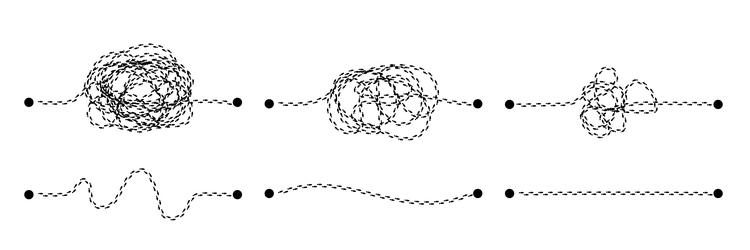 complex and easy simple way from start to end vector image