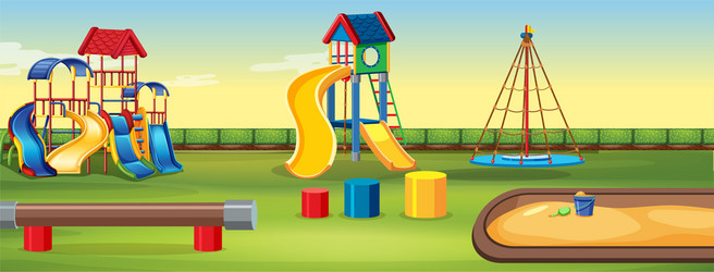 empty playground with equipment vector