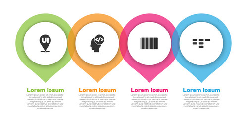 set ui or ux design front end development color vector image