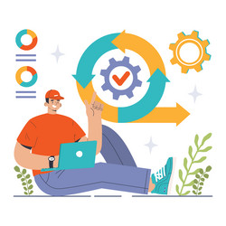 software development coding back-end and front vector image