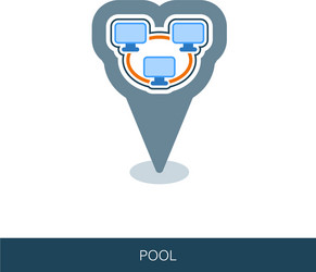 bitcoin mining pool pin map icon vector image