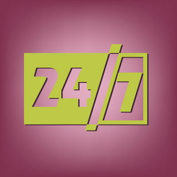 character 24 7 open hours a day and days vector image