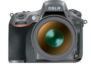 Digital slr photo camera Royalty Free Vector Image