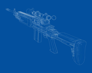 machine gun rendering of 3d vector image
