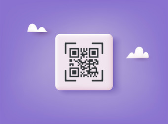 qr code sample for smartphone scanning 3d web vector image