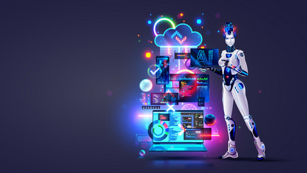 AI Robot Software Development vector image