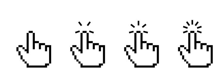 click cursor icon computer mouse pointer arrow vector image