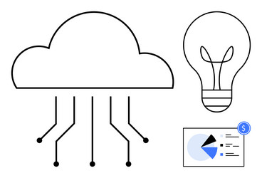 cloud technology with data analytics vector image