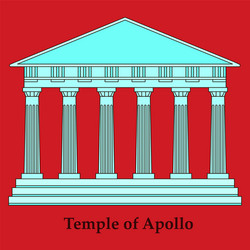 greece temple of apollo outline flat icon vector