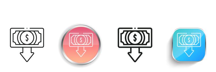 bankruptcy icon thin linear regular and button vector image