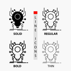 bug insect spider virus app icon in thin regular vector image