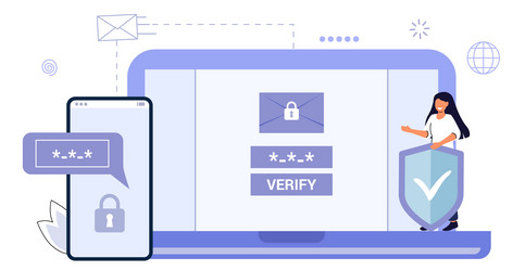otp one-time password for secure transaction vector image