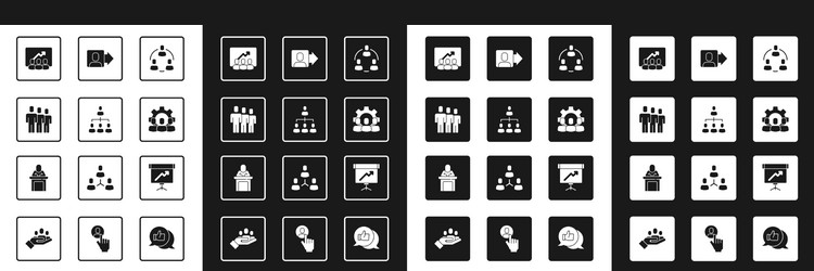 set project team base hierarchy organogram chart vector image
