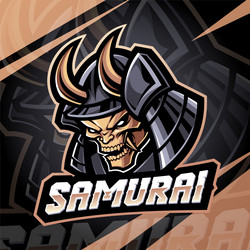 samurai head esport mascot logo design Vector Image