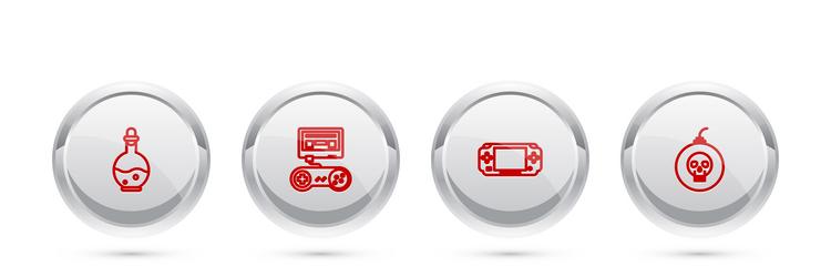 set line bottle with magic elixir game console vector image