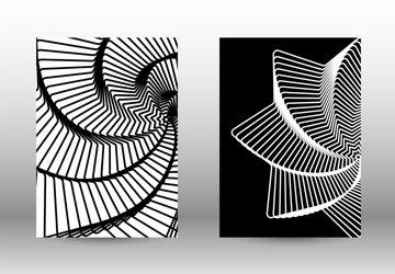 set of abstract patterns with distorted lines vector image