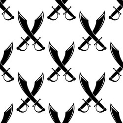 crossed swords or cutlass seamless pattern vector