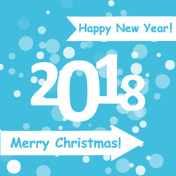 Happy new year 2018 with snowflake and bokeh vector