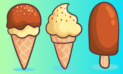 ice cream realistic constructor set of various vector image