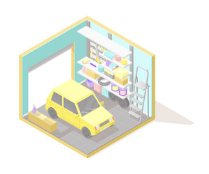Isometric warehouse interior Royalty Free Vector Image