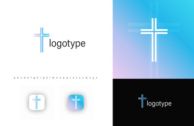 minimalist cross logo with a soft gradient vector image