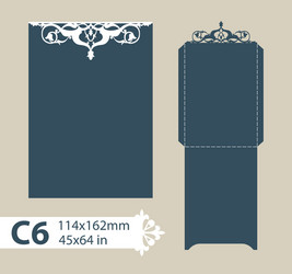 template envelope with carved openwork pattern vector image