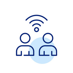 two users using wi-fi internet connection pixel vector image