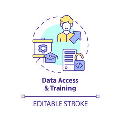 2d data access and training concept linear icon vector image