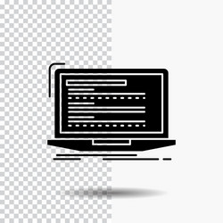 Code coding computer monoblock laptop glyph icon vector