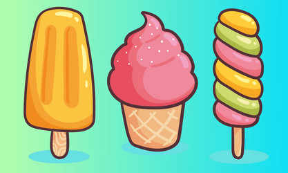 ice cream realistic constructor set of various vector image