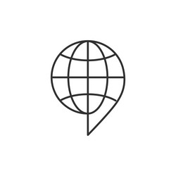 map pointer with earth globe linear icon editable vector image